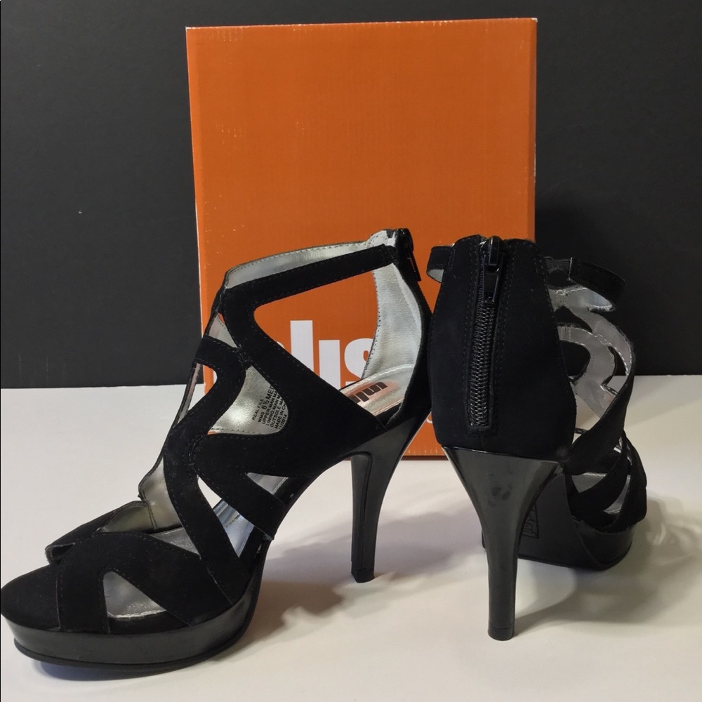 Unlisted black suede strap heels - Size 6.5 M